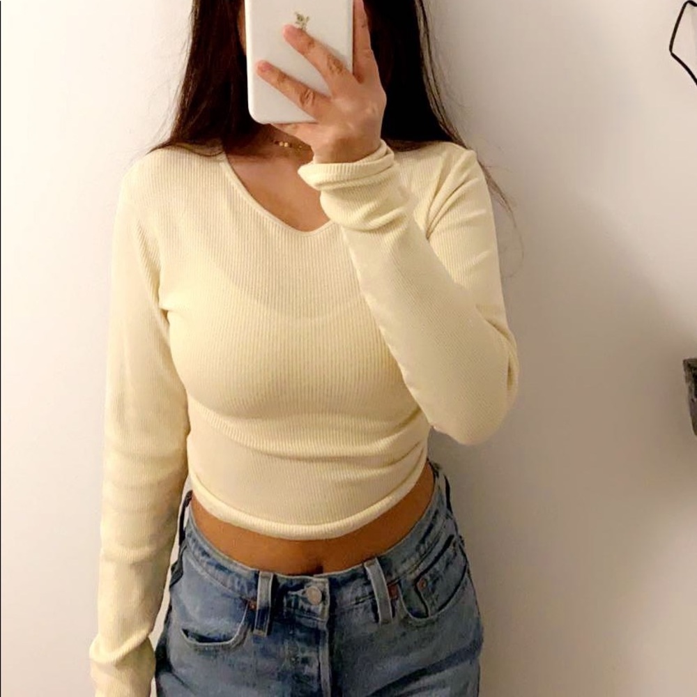 Brandy Melville Long sleeve crop top
